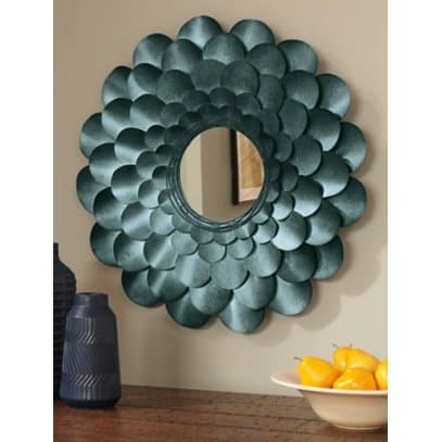 Floral Petal Mirror in Teal - HER Home Design Boutique